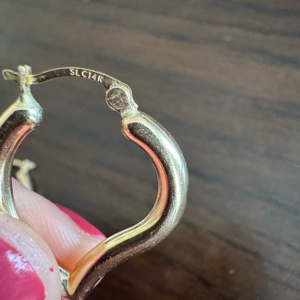 Gold Hoop or teardrop Earrings - Picture 2 of 4